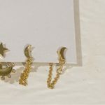 BaubleBar  Gold Tone‎ Cosmic Couple Earring Set 2 Pack NEW Photo 2