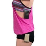 Nike NWT Texture Stripe Layered Tankini Top & Essential Full Bikini Bottom Small Photo 2