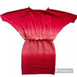 Cache Red Ombre Shift Dress Cut Out Sleeves Photo 3
