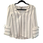 H&M  Vertical Stripe Blouse US 0 | Women’s Small White Black Pattern Photo 0