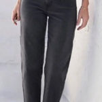 AYR  The Beat Barrel Leg High Rise Crop Stretch Washed Charcoal Gray 25 Photo 0