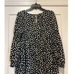 Who What Wear Black White polka dot square neck Long dress Modest Size Large Photo 6