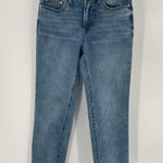 OAT NEW YORK Jeans Womens 2/26 Crop Raw Hem Denim Whisker Blue Stretch P0192 Photo 0