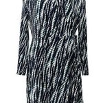 H Halston Jet Set Jersey Knit Navy Tie Dye Wrap Dress Size M NWT Blue Size M Photo 0