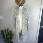 POL Open Knit Longline Cardigan Sweater Gray White Boho Cozy Chunky Small NWOT Photo 2