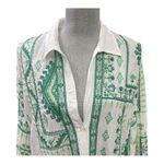 ZARA  White Green Embroidered Tunic Collared Shirt Dress Boho Cover Up size XL Photo 9
