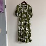 Sonoma  Olive Floral Midi Dress Size PM Photo 3