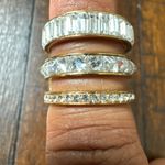 Henri Bendel Deco Triple‎ Split Crystal ring size 7. In Gold Tone Photo 3