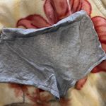 Medium gray drawstring cotton booty shorts Photo 1