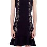 Rebecca Taylor Black Crepe Lace Detail Sheath Dress Size 4 Photo 0