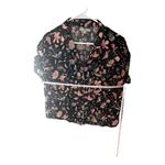 Vans  Black and Pink Floral Blouse Photo 3