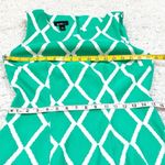 Alyx Sleeveless Scoop Neck Midi Sheath Dress Green White Diamond Size 8 Stretchy Photo 4