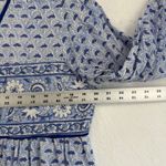 Karni Women's‎ Maxi Dress Blue White Floral Print Tassel Tie Bohemian Boho Large Photo 1