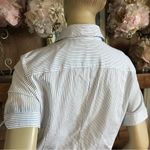 VINTAGE CIRCA 1980'S UNBRANDED WHITE & BLUE PINSTRIPE BUTTON DOWN SHIRT (S) Photo 8
