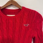 Hollister Chunky Cable Knit Y2K Red Sweater Women’s Size X-Small Red Classic Photo 1