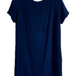 Lulus  Small Dress Navy Blue Shift Mini Short Sleeve Satin Back Zip‎ 43232 809 Photo 0