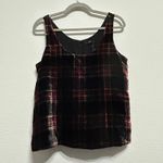 J.Crew NEW Black Velvet Tank Top Stewart Tartan Plaid size 6 Academia Holiday Photo 3