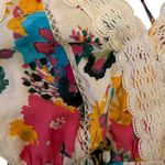 Meghan LA  Floral Summer Maxi Dress Strappy Backless Lace Trim Boho Size Small Photo 7