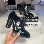 New Church’s Black Leather Cap Toe Lace Up High Heel Oxford Pumps Womens 34.5 Size undefined Photo 1