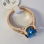 Gold Filled Ring with Simulated Blue Topaz Stone Photo 5