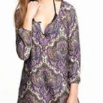 J.Crew  | Classic Chic Preppy Purple 100% Silk Paisley Print Mini Dress Size XXS Photo 0