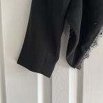 Elevenses  Women’s Black Blazer with Lace & Leather Trim Photo 1