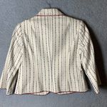 Talbots  Blazer Suit Jacket Womens 4 Cream Ivory Blue‎ Stripe Stretch Spandex NEW Photo 4