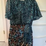 MISA Los Angeles Blue and White Ruffled Mini Dress Photo 1