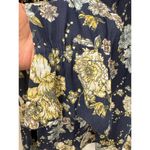 H&M  Size 6 Navy Floral Long Sleeve Bell Sleeve Blouse Photo 4
