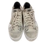 P448 Thea Platform Sneakers White Leather Metallic Heel Size 38/ US 7.5/8 Photo 1