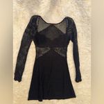 NEW Staud Jocelyn Mixed Stitch Crochet Long sleeves black Mini Dress size L Size L Photo 4