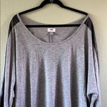 Old Navy  tee gray 3x shirt sleeve leather stripe Photo 1