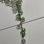 Apt. 9  Women’s Costume Necklace Green / Clear Bead Silver Tone Adjustable Length Photo 3