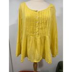 Denim & Supply Ralph Lauren Denim & Supply Women's Cottagecore Size X Large Yellow Pintuck Peasant Blouse Photo 2