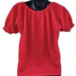 Madewell  Texture & Thread Short Peasant Sleeve Ruffle Puff Sleeve Women’s XS Red Photo 4