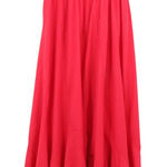 NWT Luna Luz Ruffle Asymmetrical Hem Red Cotton Maxi Skirt M Size M Photo 0