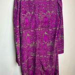 Taylor Sheath Purple Grey Pineapple Tropical Sheath Long Sleeve Dress Size 14 Photo 4