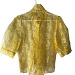 Haute Monde  Vibrant Yellow Sheer Top Photo 3