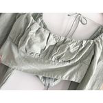 Princess Polly  | Green Crop Tie-Back Long Sleeve Top | Sz 6 Photo 2