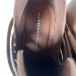 REPORT Trappy Strappy Ankle Bootie Size 8 Almond Tan Bootie Zip Back Block Heel Photo 4