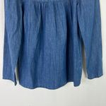 J.Crew  Factory Chambray Puff-Sleeve Top in Cotton-Tencel Blue Size XS EUC A875 Photo 4