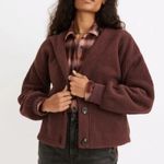 Madewell $98 Re(sourced) Fleece Chocolate Brown Teddy Bear Cardigan Sweater Fall Photo 0