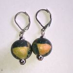 Elegant Green and Yellow Clay Beaded Boho Earrings Photo 2
