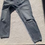 ZARA High Rise Light Gray Wash Distressed Slim Straight Mom Denim Jeans Photo 6