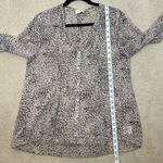 Pins and Needles Button Front Longsleeve Leopard Animal Print Sheer Women Medium Tan Photo 4