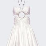 Area Gathered Butterfly Poplin Mini Dress White Size 4 Photo 5