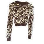 Urban Outfitters Zebra Swirl Fuzzy Mock Neck Cropped Sweater Top XS Photo 2