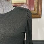 Kate Spade  Black with Gold Metallic Jersey Ruched Sleeve Top - Sz S 🧡🎀 Photo 2