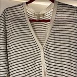 Max Mara EUC S'  black and cream striped tailored linen cardigan Photo 1