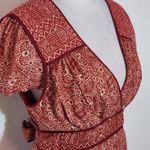 BCBGMAXAZRIA Red and Gold Dress with Sash SIze Small Wedding Guest Dress Photo 4